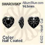 スワロフスキー Heart カット ペンダント (6432) 14.5mm - カラー（ハーフ　コーティング）