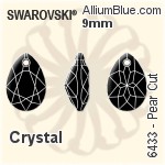Swarovski Pear Cut Pendant (6433) 9mm - Clear Crystal