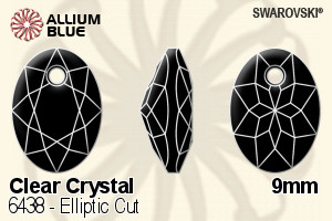 Swarovski Elliptic Cut Pendant (6438) 9mm - Clear Crystal