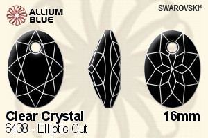 Swarovski Elliptic Cut Pendant (6438) 16mm - Clear Crystal