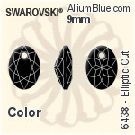 スワロフスキー Elliptic カット ペンダント (6438) 9mm - カラー