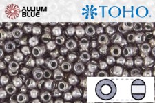 TOHO ラウンド Seed ビーズ (RR3-1010) 3/0 ラウンド Extra Large - Metallic Lined Light Amethyst