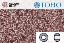 TOHO Round Seed Beads (RR3-1015) 3/0 Round Extra Large - Inside-Color Crystal/Blush-Lined