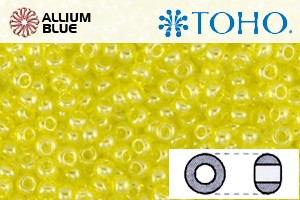 TOHO Round Seed Beads (RR15-102) 15/0 Round Small - Citrine Yellow Transparent Luster