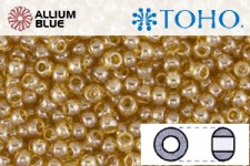 TOHO Round Seed Beads (RR15-103B) 15/0 Round Small - Medium Topaz Transparent Luster