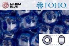 TOHO Round Seed Beads (RR6-1057) 6/0 Round Large - Inside-Color Lt Sapphire/Opaque Dk Blue-Lined