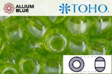TOHO Round Seed Beads (RR3-105) 3/0 Round Extra Large - Transparent-Lustered Lime Green