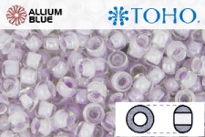 TOHO Round Seed Beads (RR8-1066) 8/0 Round Medium - Pale Purple Lined Crystal