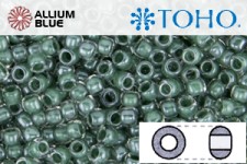 TOHO ラウンド Seed ビーズ (RR8-1070) 8/0 ラウンド Medium - Subtle Hunter Green Lined Crystal Luster