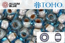 TOHO Round Seed Beads (RR8-1072) 8/0 Round Medium - Inside-Color Crystal Blue Coffee