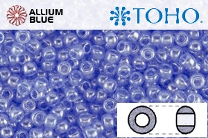TOHO Round Seed Beads (RR15-107) 15/0 Round Small - Transparent-Lustered Lt Sapphire