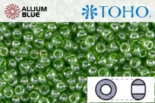 TOHO Round Seed Beads (RR15-108) 15/0 Round Small - Transparent-Lustered Peridot