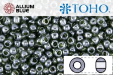 TOHO Round Seed Beads (RR15-119) 15/0 Round Small - Transparent-Lustered Olivine