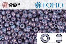 TOHO ラウンド Seed ビーズ (RR11-1204) 11/0 ラウンド - Marbled Opaque Lt Blue/Amethyst