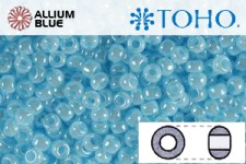 TOHO Round Seed Beads (RR15-124) 15/0 Round Small - Opaque-Lustered Pale Blue