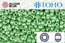 TOHO Round Seed Beads (RR15-130) 15/0 Round Small - Opaque-Lustered Mint Green