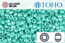 TOHO Round Seed Beads (RR15-132) 15/0 Round Small - Opaque-Lustered Turquoise