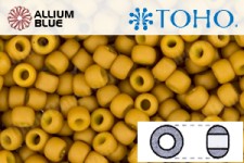 TOHO Round Seed Beads (RR3-1623F) 3/0 Round Extra Large - Opaque-Frosted-Gold-Lustered Yellow