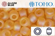 TOHO Round Seed Beads (RR15-162F) 15/0 Round Small - Transparent-Rainbow Frosted Lt Topaz