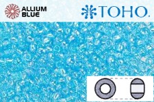 TOHO ラウンド Seed ビーズ (RR8-163) 8/0 ラウンド Medium - Transparent-Rainbow Aquamarine