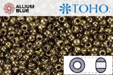 TOHO Round Seed Beads (RR3-1706) 3/0 Round Extra Large - Gilded Marble Black