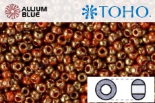 TOHO Round Seed Beads (RR11-1707) 11/0 Round - Gilded Marble Orange