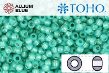 TOHO Round Seed Beads (RR8-2104) 8/0 Round Medium - Silver-Lined Milky Teal