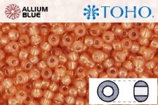 TOHO Round Seed Beads (RR15-2112) 15/0 Round Small - Silver-Lined Milky Grapefruit