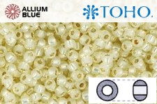 TOHO Round Seed Beads (RR3-2125) 3/0 Round Extra Large - Silver-Lined Milky Lt Jonquil