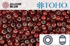 TOHO Round Seed Beads (RR8-2153S) 8/0 Round Medium - Dark Cherry Amber Silver Lined