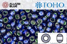 TOHO ラウンド Seed ビーズ (RR6-2203) 6/0 ラウンド Large - Green Lined Cobalt