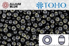 TOHO Round Seed Beads (RR3-2210) 3/0 Round Extra Large - Jet Black Opaque Silver Lined