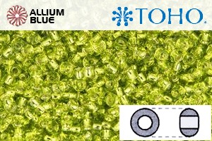 TOHO ラウンド Seed ビーズ (RR15-24) 15/0 ラウンド Small - Silver-Lined Lime Green