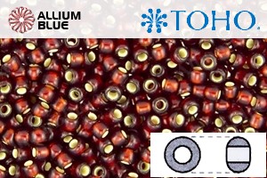 TOHO Round Seed Beads (RR11-25DF) 11/0 Round - Garnet Silver Lined Matte