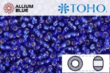 TOHO ラウンド Seed ビーズ (RR8-28) 8/0 ラウンド Medium - Silver-Lined Cobalt