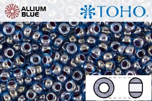 TOHO Round Seed Beads (RR8-294) 8/0 Round Medium - Inside-Color Blue Raspberry