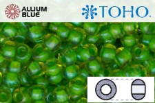 TOHO ラウンド Seed ビーズ (RR3-306) 3/0 ラウンド Extra Large - Inside-カラー Jonquil/Shamrock-Lined
