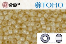 TOHO Round Seed Beads (RR8-352) 8/0 Round Medium - Inside-Color Crystal/Lt Jonquil-Lined
