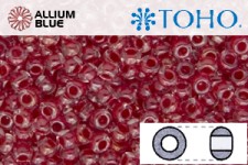 TOHO Round Seed Beads (RR3-355) 3/0 Round Extra Large - Inside-Color Crystal/Siam-Lined