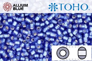 TOHO Round Seed Beads (RR8-35F) 8/0 Round Medium - Silver-Lined Frosted Sapphire