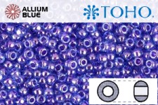 TOHO Round Seed Beads (RR3-361) 3/0 Round Extra Large - Inside-Color Dk Aqua/Violet-Lined