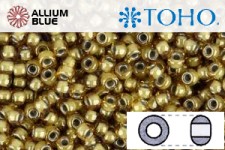 TOHO Round Seed Beads (RR8-375) 8/0 Round Medium - Inside-Color Topaz/Lt Gray-Lined