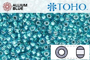 TOHO Round Seed Beads (RR8-377) 8/0 Round Medium - Inside-Color Lt Sapphire/Metallic Teal-Lined