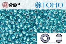 TOHO ラウンド Seed ビーズ (RR11-377) 11/0 ラウンド - Inside-カラー Lt Sapphire/Metallic Teal-Lined