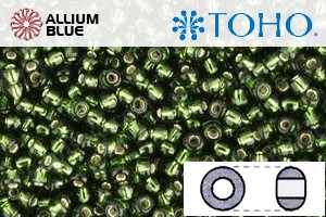 TOHO Round Seed Beads (RR8-37) 8/0 Round Medium - Silver-Lined Olivine