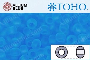 TOHO Round Seed Beads (RR8-3BF) 8/0 Round Medium - Transparent-Frosted Med Aquamarine