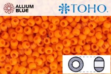 TOHO Round Seed Beads (RR8-42DF) 8/0 Round Medium - Opaque-Frosted Cantelope