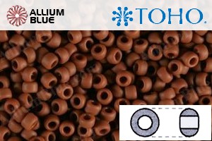 TOHO Round Seed Beads (RR3-46LF) 3/0 Round Extra Large - Opaque-Frosted Terra Cotta