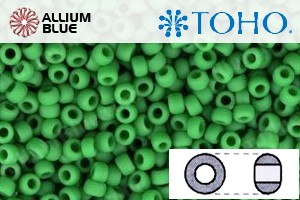 TOHO Round Seed Beads (RR8-47DF) 8/0 Round Medium - Opaque-Frosted Shamrock