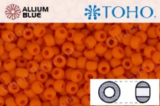TOHO Round Seed Beads (RR3-50AF) 3/0 Round Extra Large - Bright Orange Opaque Matte